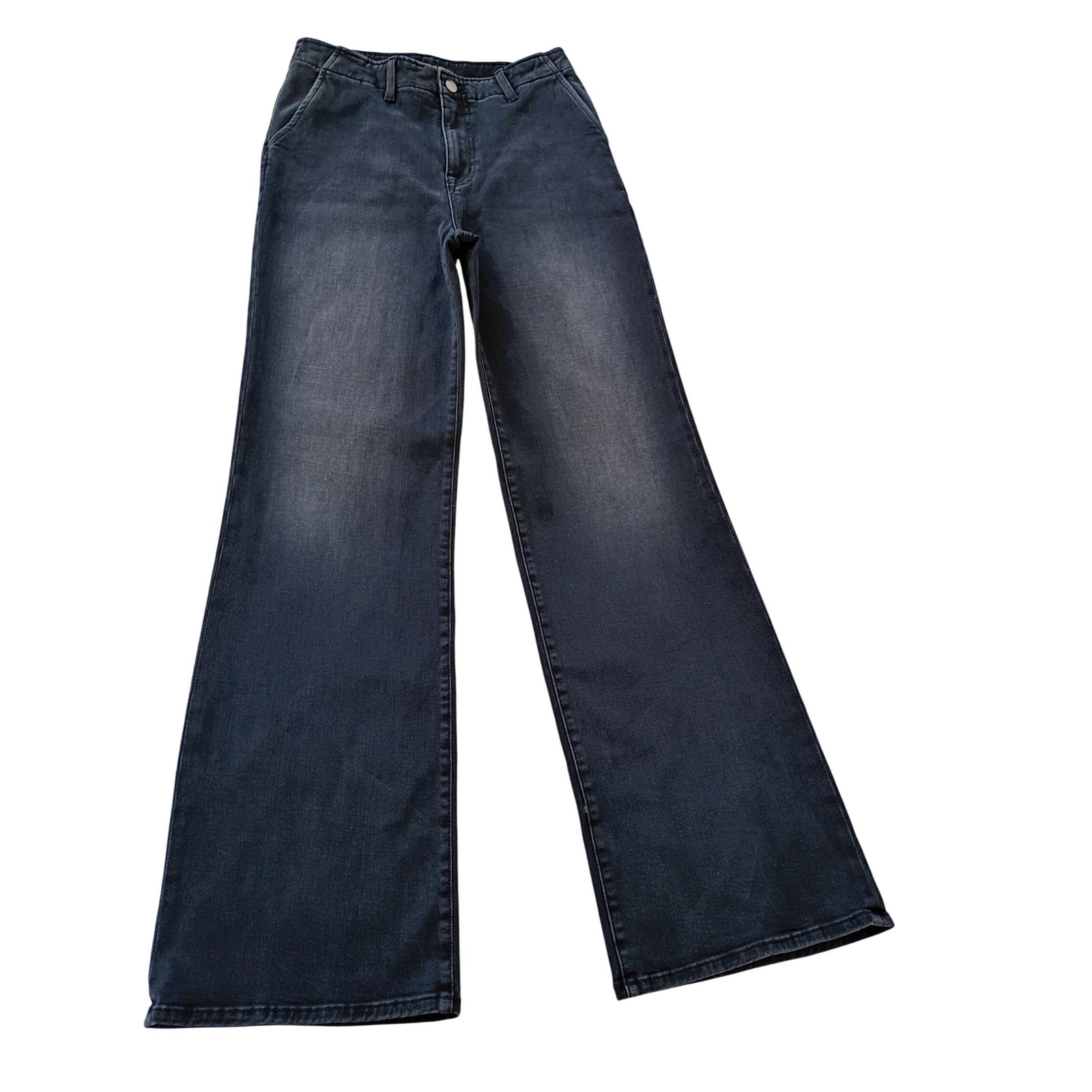 Fidelity Marana Wide Leg High Rise Jeans Cobalt Black 26x33t Usa Nwot $228